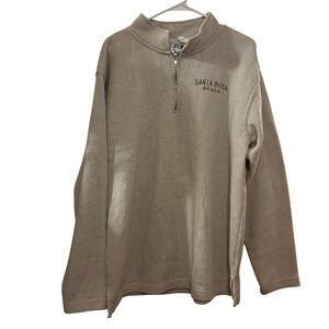 Santa Rosa Beach Florida Pullover XL Sweatshirt 1/4 Zip Beige Long Sleeve